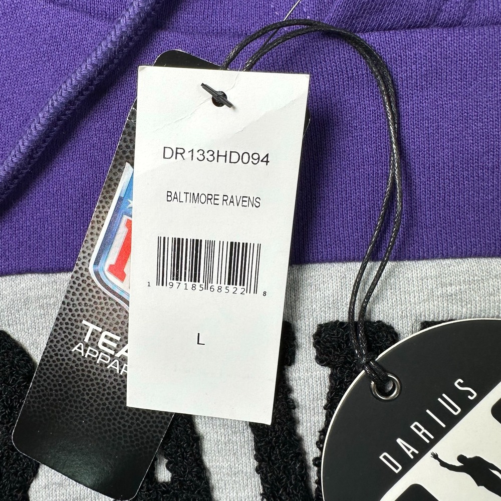 Darius Rucker x Fanatics Baltimore Ravens Hoodie Mens L Purple Gray NFL Pullover - Picture 13 of 13